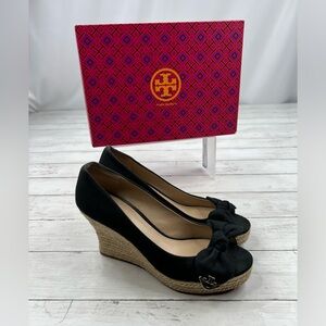 Tory Burch Dory 85MM Wedge Espadrille Canvas Shoes Size 9